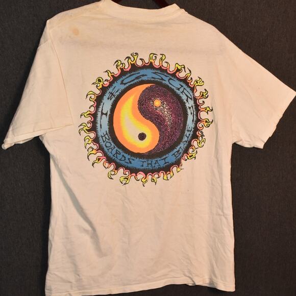 VINTAGE T&C Surf Men's Large T-Shirt Beefy-T USA Made 90s (Stains/Holes) - Picture 1 of 10